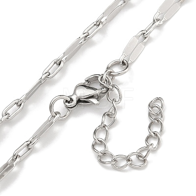 304 Stainless Steel Dapped Chain Necklaces NJEW-H043-05P-1