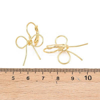 Bowknot Brass Leverback Earrings EJEW-A150-04C-G-1