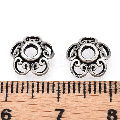 Tibetan Style 925 Sterling Silver Bead Caps STER-T007-71AS-1