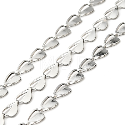 304 Stainless Steel Heart Link Chains CHS-D035-01P-1