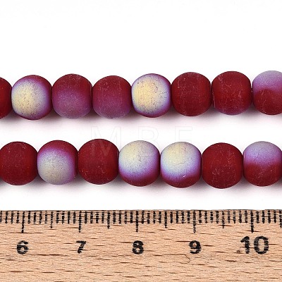 Frosted Opaque Glass Beads Strands GLAA-T032-P8mm-MBB23-1
