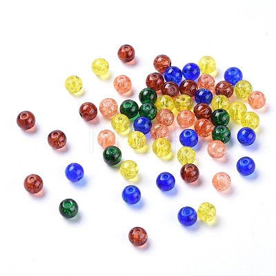 Baking Painted Crackle Glass Beads DGLA-X0006-6mm-07-1