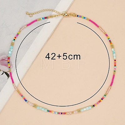 Glass Seed Beaded Necklaces for Women LO6603-1