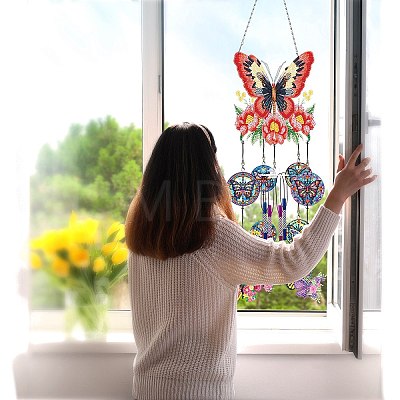 DIY Diamond Painting Butterfly Sun Catcher Wind Chime Kits PW-WG14800-01-1