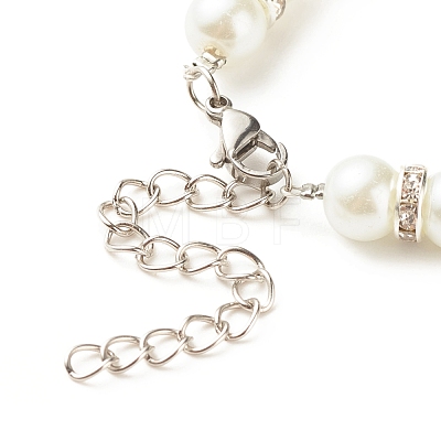 Glass Pearl Beaded Bracelet for Women BJEW-JB08239-1