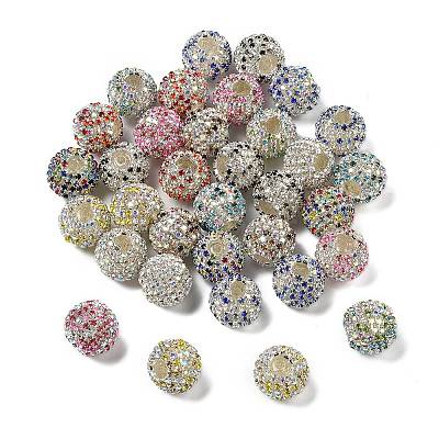 Sparkle Glass Rhinestone Round Beads OACR-S048-01-1