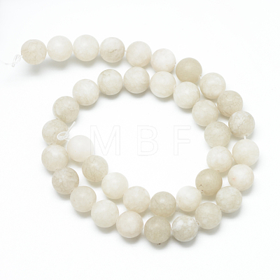 Natural White Jade Bead Strands X-G-R297-8mm-26-1