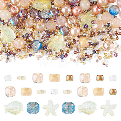 1Bag Mixed Styles Glass Beads GLAA-TADJ0001-10F-1