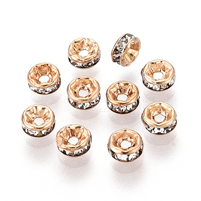 Brass Rhinestone Spacer Beads KK-N273-01A-G-1