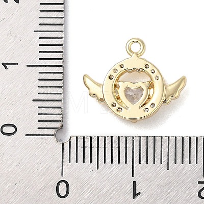 Brass with Cubic Zirconia Charms KK-Q817-01G-1