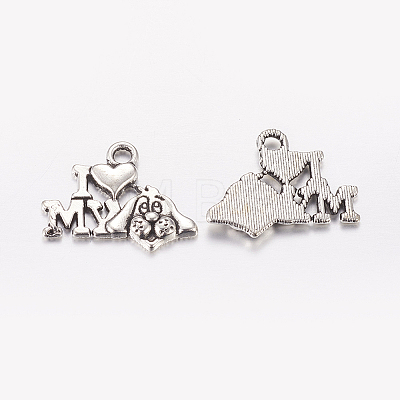 Tibetan Style Alloy Puppy Pendants LS-TIBEP-0399-S-FF-1