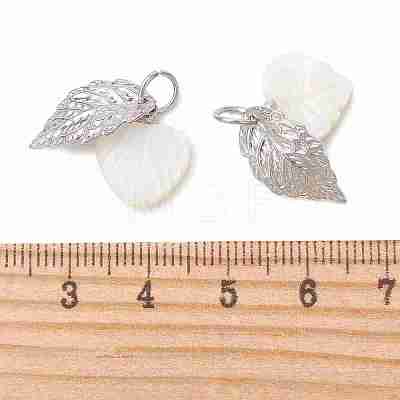 Natural Shell & Stainless Steel Pendants PALLOY-JF05888-1