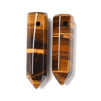 Natural Tiger Eye Pointed Pendants G-D460-01M-1