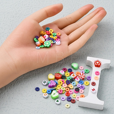 DIY Food Theme Heishi Preppy Bracelet with Letter Making Kit DIY-YW0005-64-1