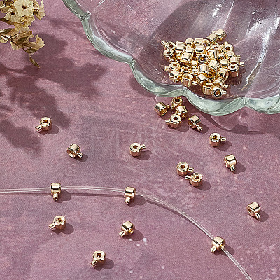 60Pcs Brass Crimp Beads KK-HY0004-19-1