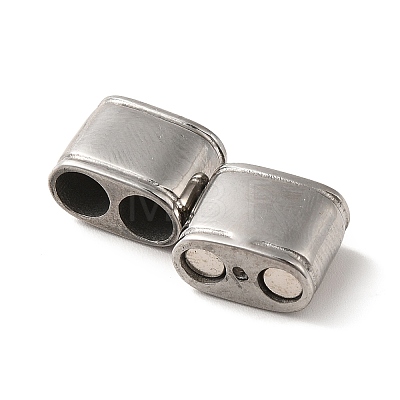 304 Stainless Steel Magnetic Clasps with Glue-in Ends STAS-P325-02P-1
