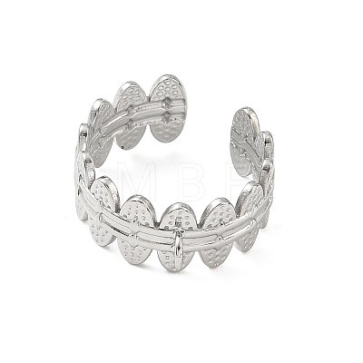 Oval 304 Stainless Steel Cuff Open Ring Setting SA-CBA37BC-07P-1