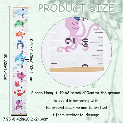 Aniaml Pattern Removable Height Chart for Kids AJEW-WH0165-70A-1