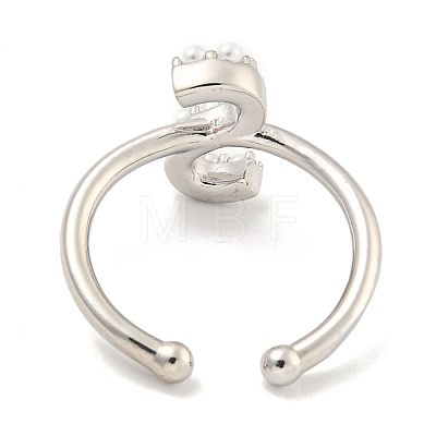 Rack Plating Brass Open Cuff Rings for Women RJEW-F162-01P-S-1