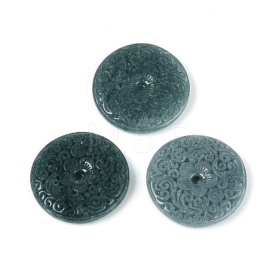 Natural Myanmar Jade Carved Pendants G-T143-37A-1