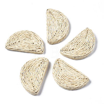 Handmade Reed Cane/Rattan Woven Beads WOVE-S119-20B-1