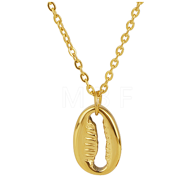 Stylish Stainless Steel Shell Shaped Pendant Necklaces for Women's Daily Wear EM8796-2-1