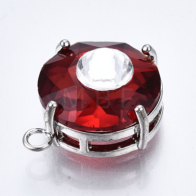 Transparent Faceted Glass Pendants GLAA-S193-035C-P-1