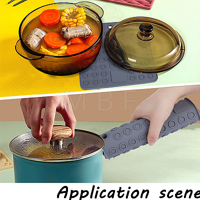 Gorgecraft 2Pcs Square Silicone Hot Mats for Hot Dishes AJEW-GF0008-26A-1
