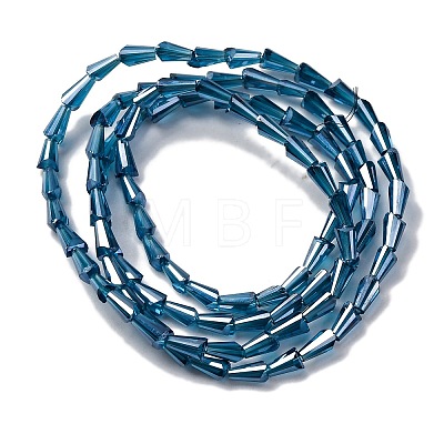 Transparent Electroplate Glass Beads Strands EGLA-H107-02A-PL02-1