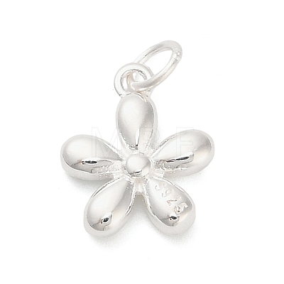 925 Sterling Silver Flower Charms STER-P071-14S-1