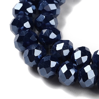 Electroplate Opaque Glass Beads Strands GLAA-D022-03-1