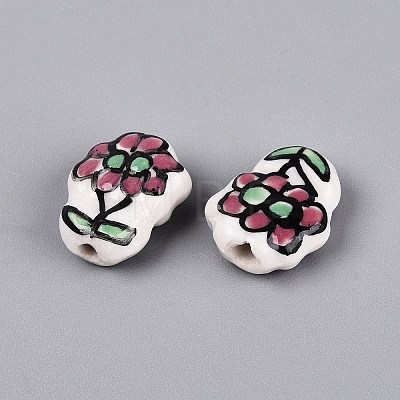 Handmade Porcelain Ceramic Beads PORC-Q005-08C-1