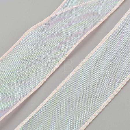 10 Yards Polyester Iridescent Lace Ribbon OCOR-WH20001-12D-1