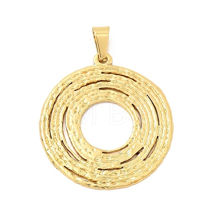 304 Stainless Steel Textured Pendants STAS-C163-06A-G-1