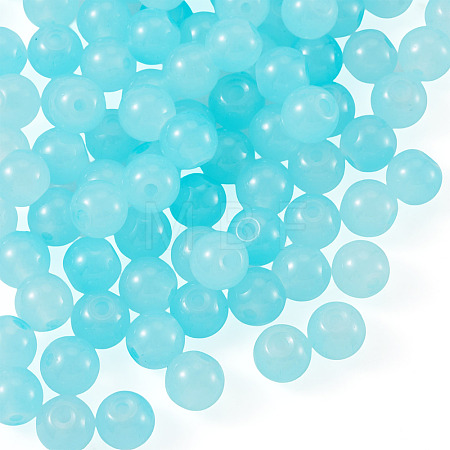 1 Strand Imitation Jade Glass Beads Strands DGLA-TAD0001-03D-1