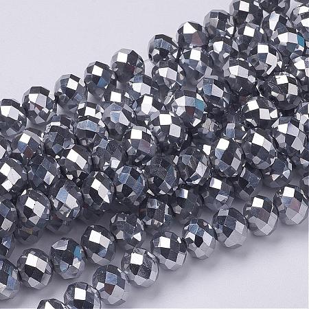 Electroplate Glass Beads Strands GR7X10MMY-S-1