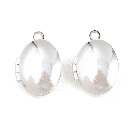 Oval Brass Locket Pendants KK-K414-12E-S-1
