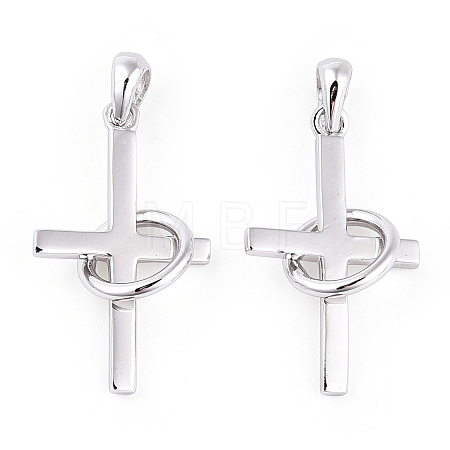 Rhodium Plated 925 Sterling Silver Pendants STER-T007-40P-1