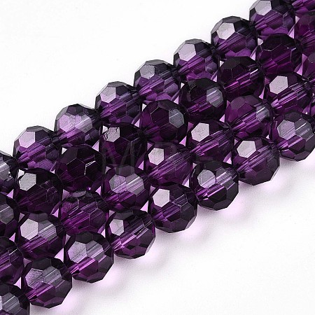 Baking Paint Transparent Glass Beads Strands DGLA-A035-T8mm-A09-1