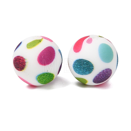 Food Grade Eco-Friendly Printed Silicone Beads SIL-A013-01A-05-1