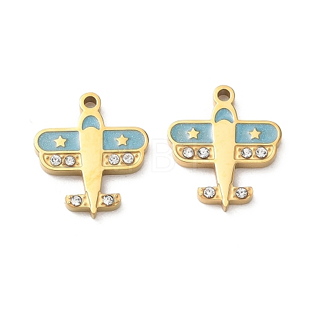 304 Stainless Steel Enamel Pendants STAS-B142-04G-1