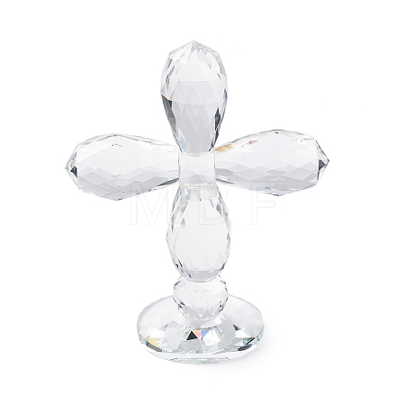 Natural Quartz Crystal Cross Figurines AJEW-H154-01C-1