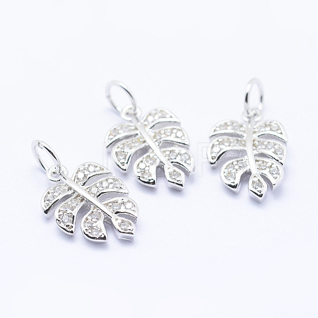 Brass Micro Pave Cubic Zirconia Charms KK-P133-04P-NR-1