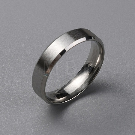 Matte Style 304 Stainless Steel Wide Band Finger Rings for Women Men RJEW-WH0009-14G-P-1