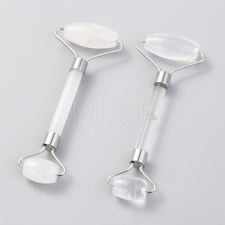 Natural Quartz Crystal Brass Face Massager MRMJ-G009-49P-1