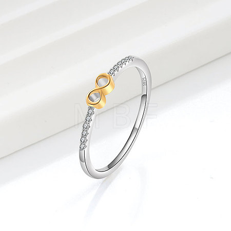 925 Sterling Silver Micro Pave Clear Cubic Zirconia Finger Rings FS-WG81B24-03-1