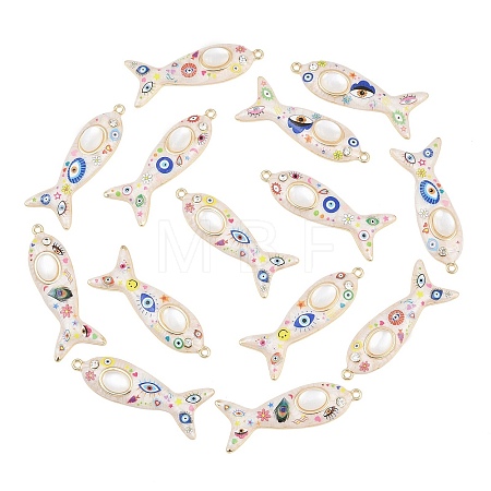 Printed Alloy Enamel Big Pendants RB-CBAA915-01G-1
