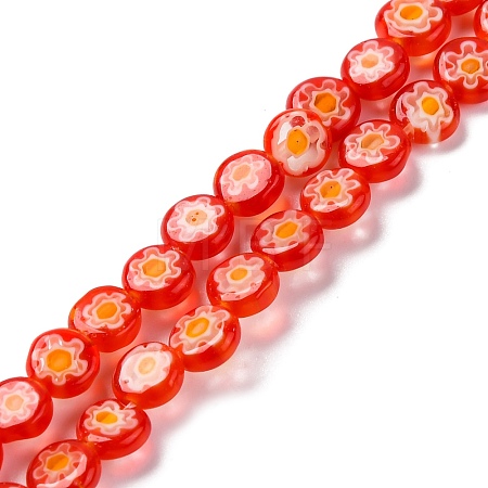 Handmade Millefiori Lampwork Beads Strands LAMP-G164-11F-1