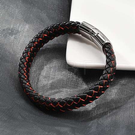 Braided Microfiber Leather Cord Bracelets for Men BJEW-Z081-14P-1