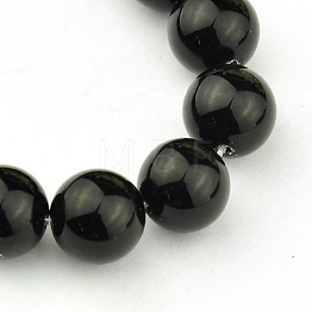 Synthetic Black Stone Beads Strands GSR14mmC044-1